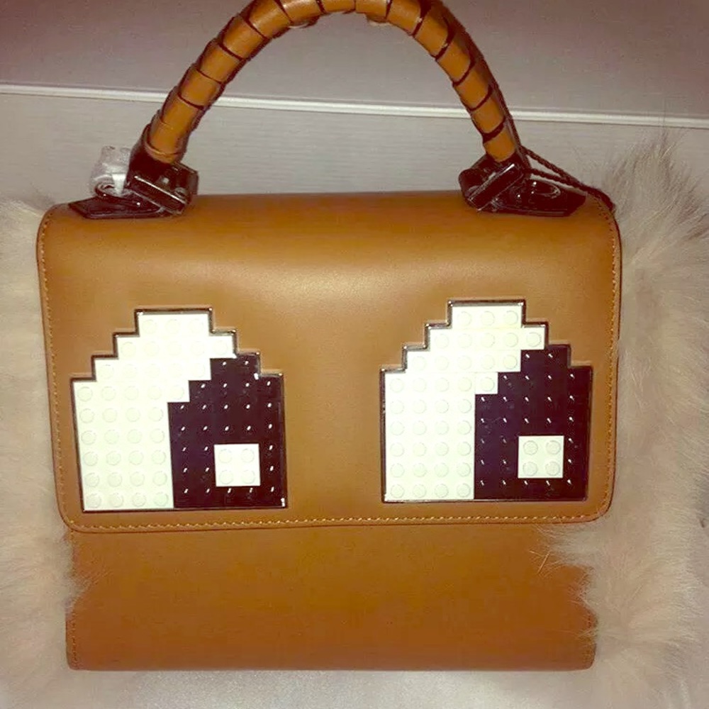 Les Petits Joueurs Brown Leather Satchel Handbag